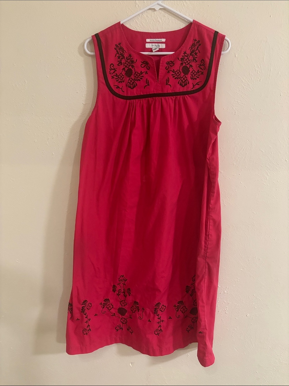 Go softly patio dress pink Embroidered Cotton Dress